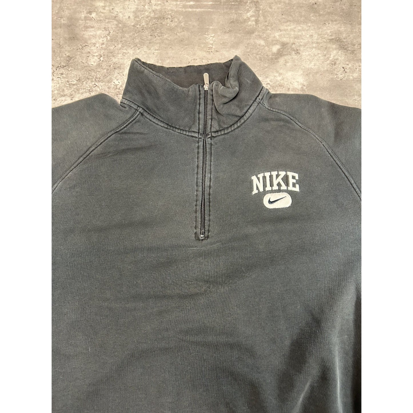 Vintage 2000s Nike Embroidered Spellout Swoosh 1/4 Zip Sweatshirt Size XL