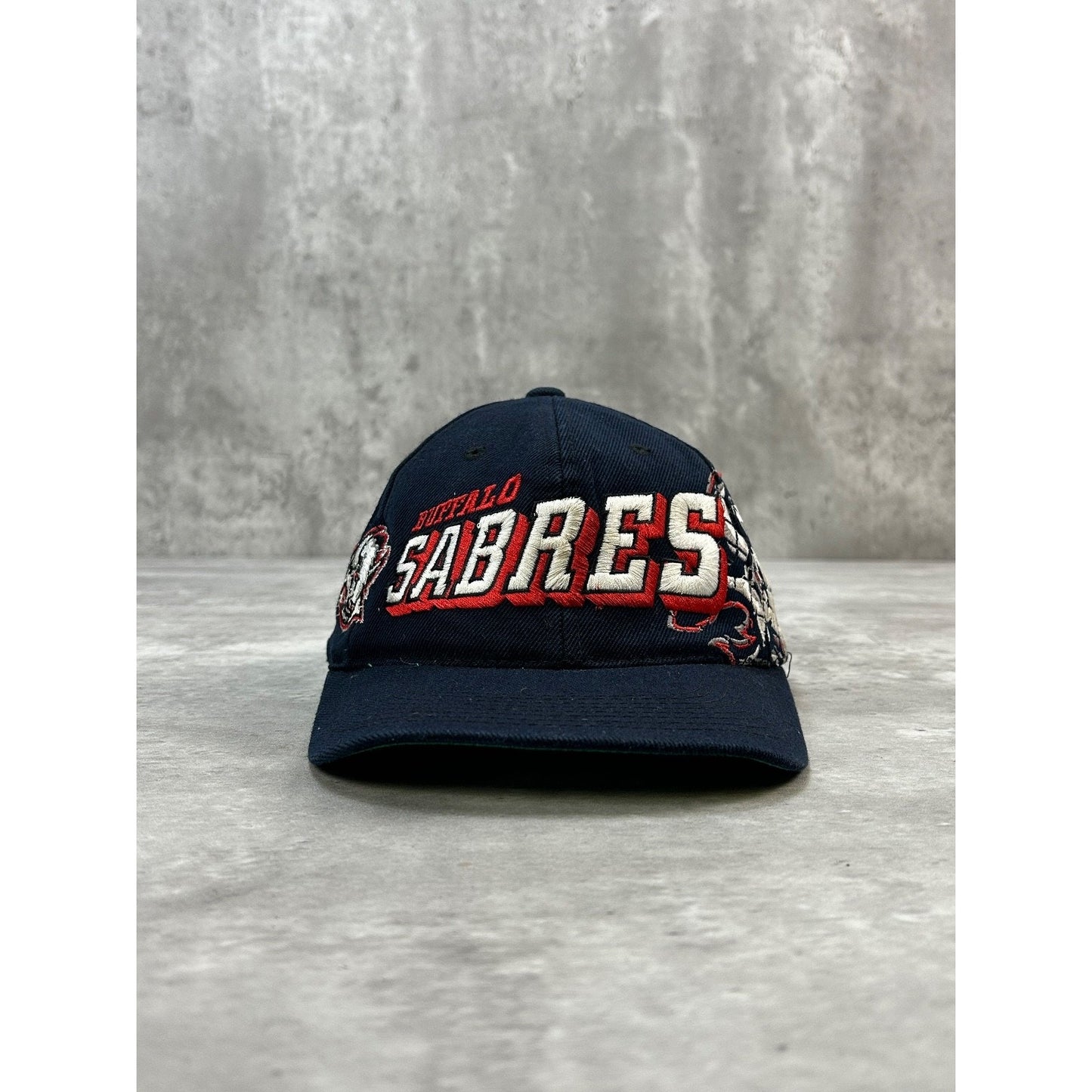 Vintage Buffalo Sabres NHL Sports Specialties Shadow Spellout Snapback Hat OSFA