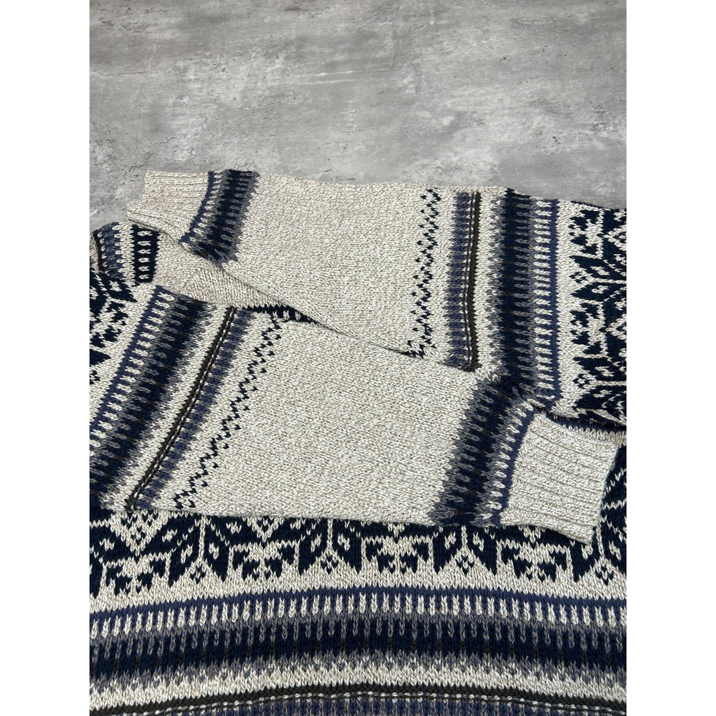 Vintage 90s Fieldmaster Abstract Striped Pullover Knit Sweater Size Medium