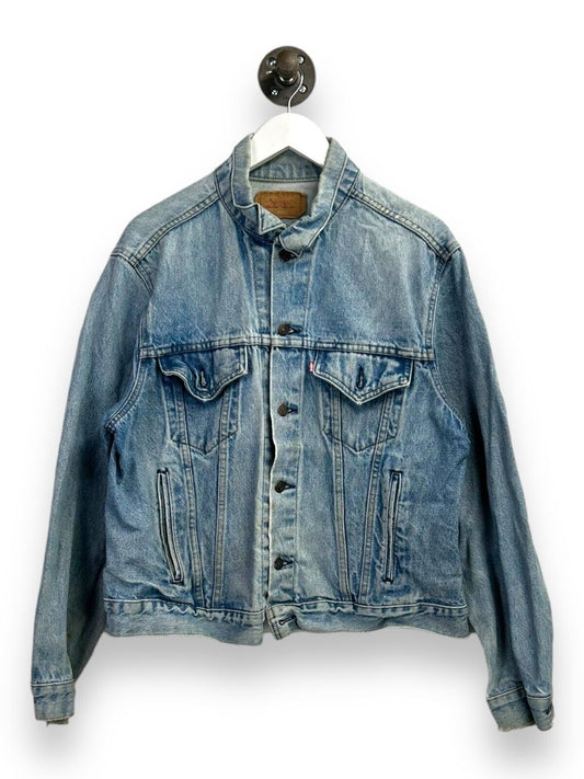 Vintage 90s Levis Light Wash Denim Trucker Jacket Size Large