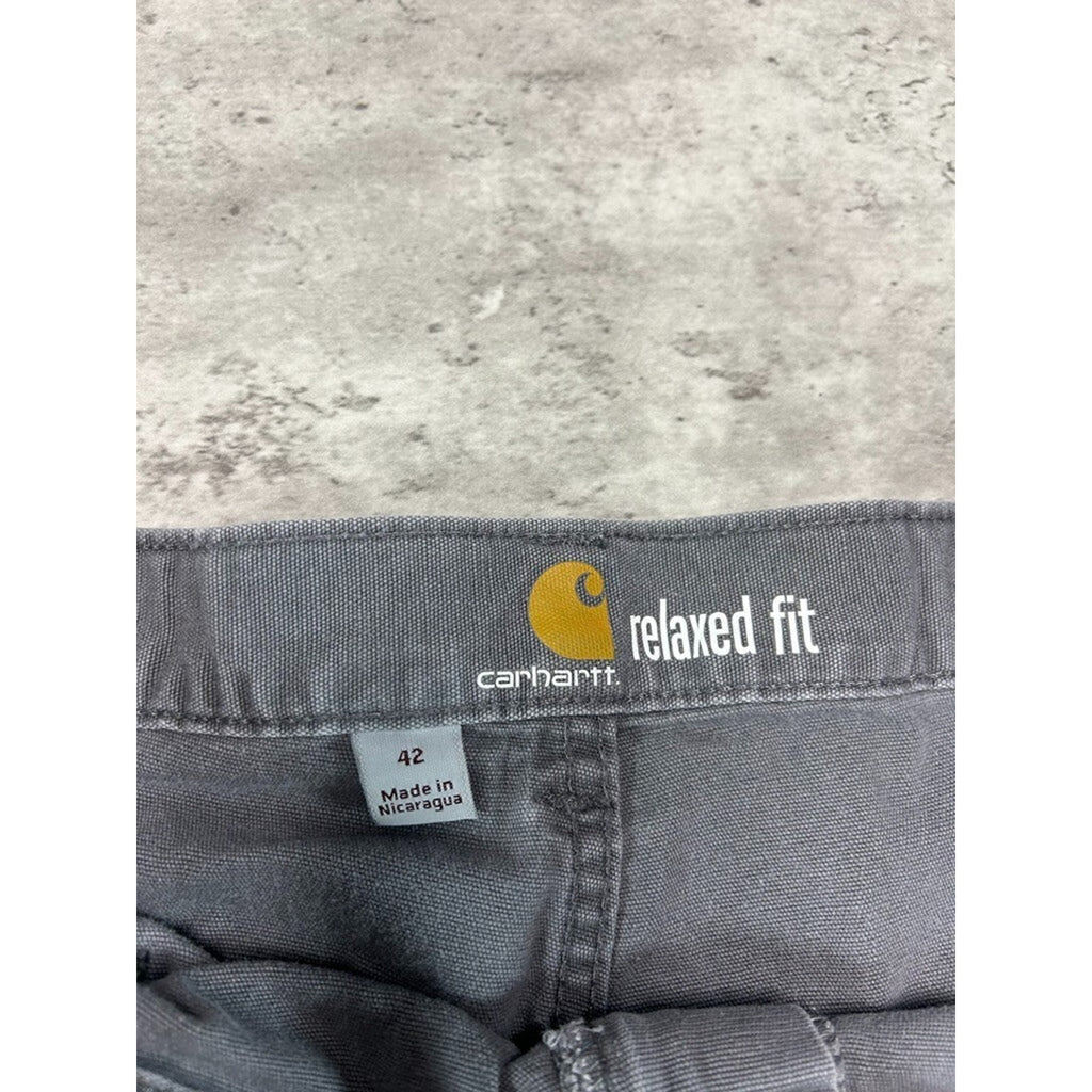 Carhartt Relaxed Fit Canvas Workwear Carpenter Shorts Size 42 Gray