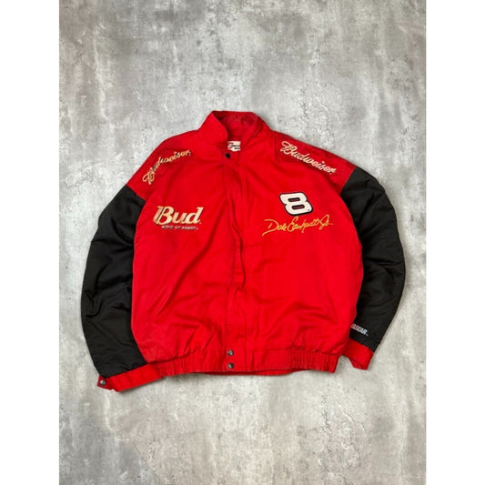 Vintage Dale Earnhardt Jr #8 Budweiser Racing Nascar Racing Jacket Size Large