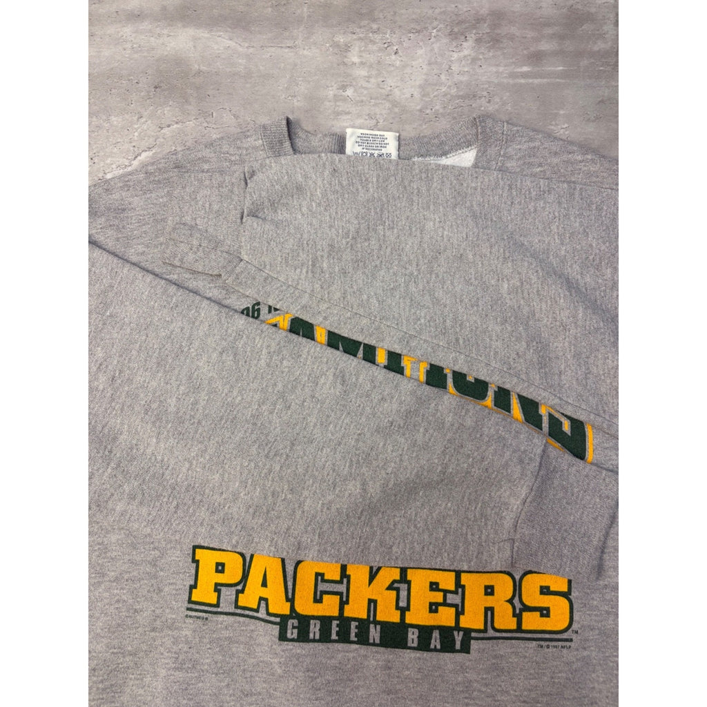 Vintage 1997 Green Bay Packers NFL NFC Champs Arc Spellout Sweatshirt Size XL