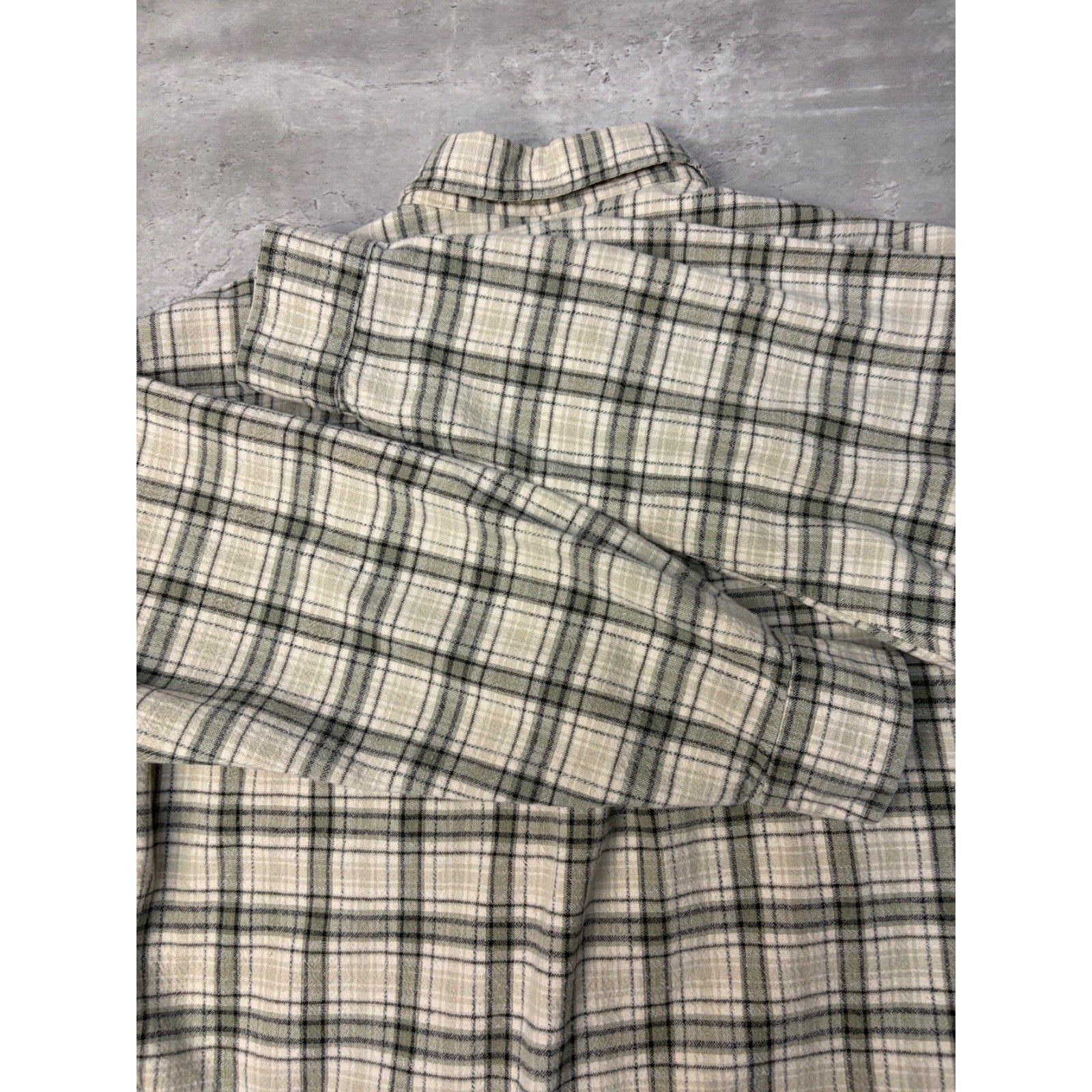 VTG Point Zero Single Pocket Plaid Reworked Cropped Button Up Shirt Size Large