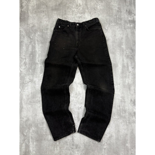 Vintage 90s Levis 505 Orange Tab Black Denim Pants Size 32