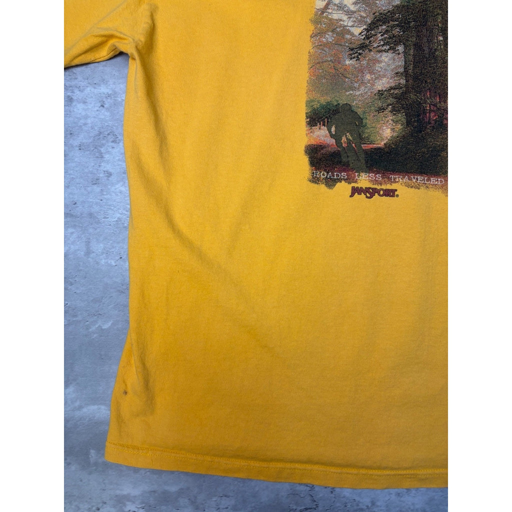 Vintage Roads Less Traveled Spellout Graphic Long Sleeve T-Shirt Size XL