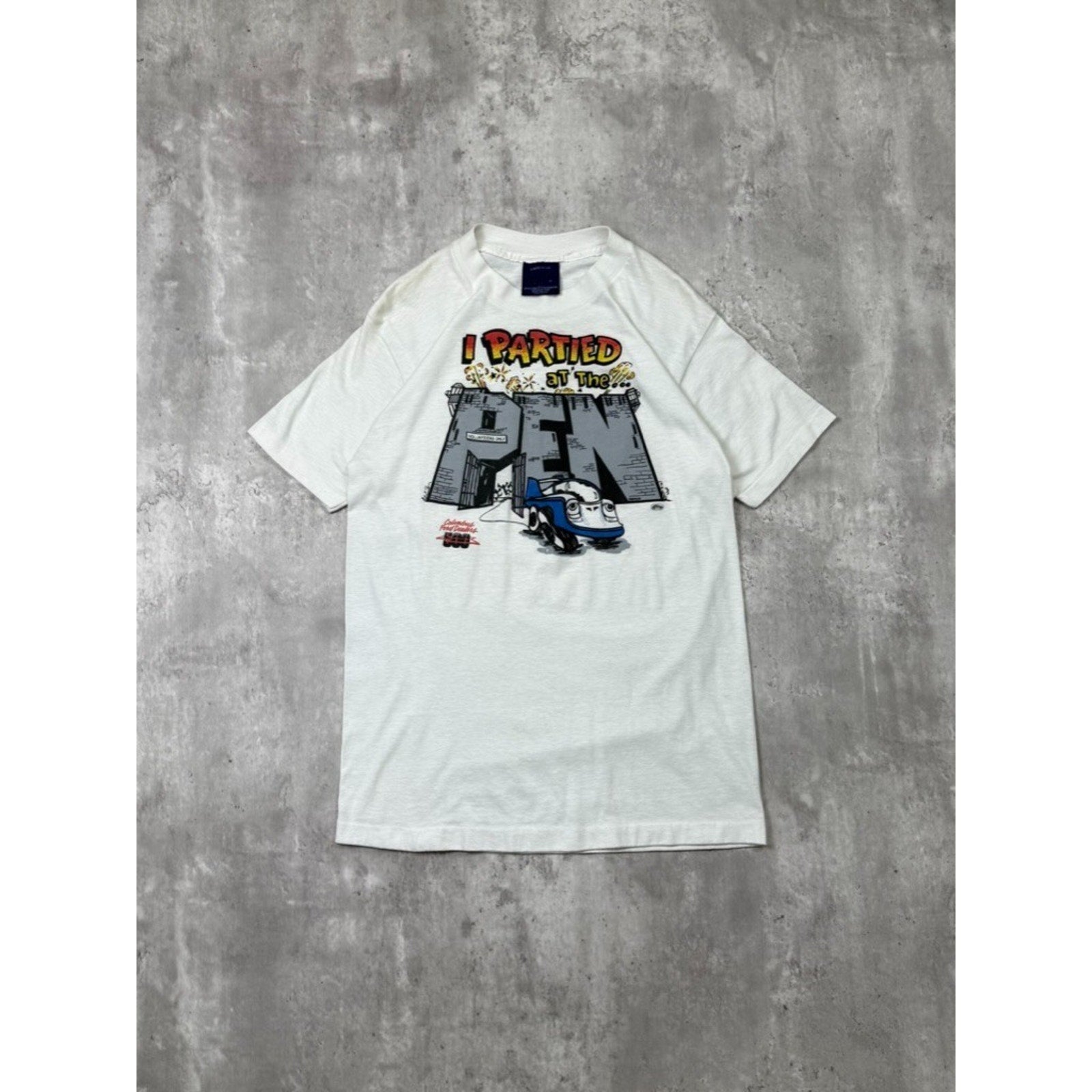 90s Columbus Ford Dealers 500 I Partied At The Pen Racing T-Shirt Size Large