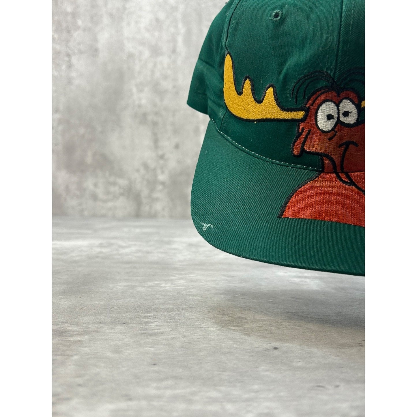 Vintage 1993 Rocky & Bullwinkle Big Cartoon Character Snapback Hat OSFA