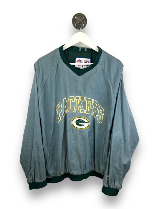 Vintage 90s Green Bay Packers NFL Logo 7 Pullover Windbreaker Jacket Size XL