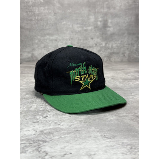 Vintage 90s Minnesota North Stars NHL Embroidered Spellout Snapback Hat OSFA