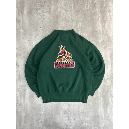 Vintage 90s Phoenix Coyotes NHL Embroidered Spellout Hockey Sweatshirt Sz Large