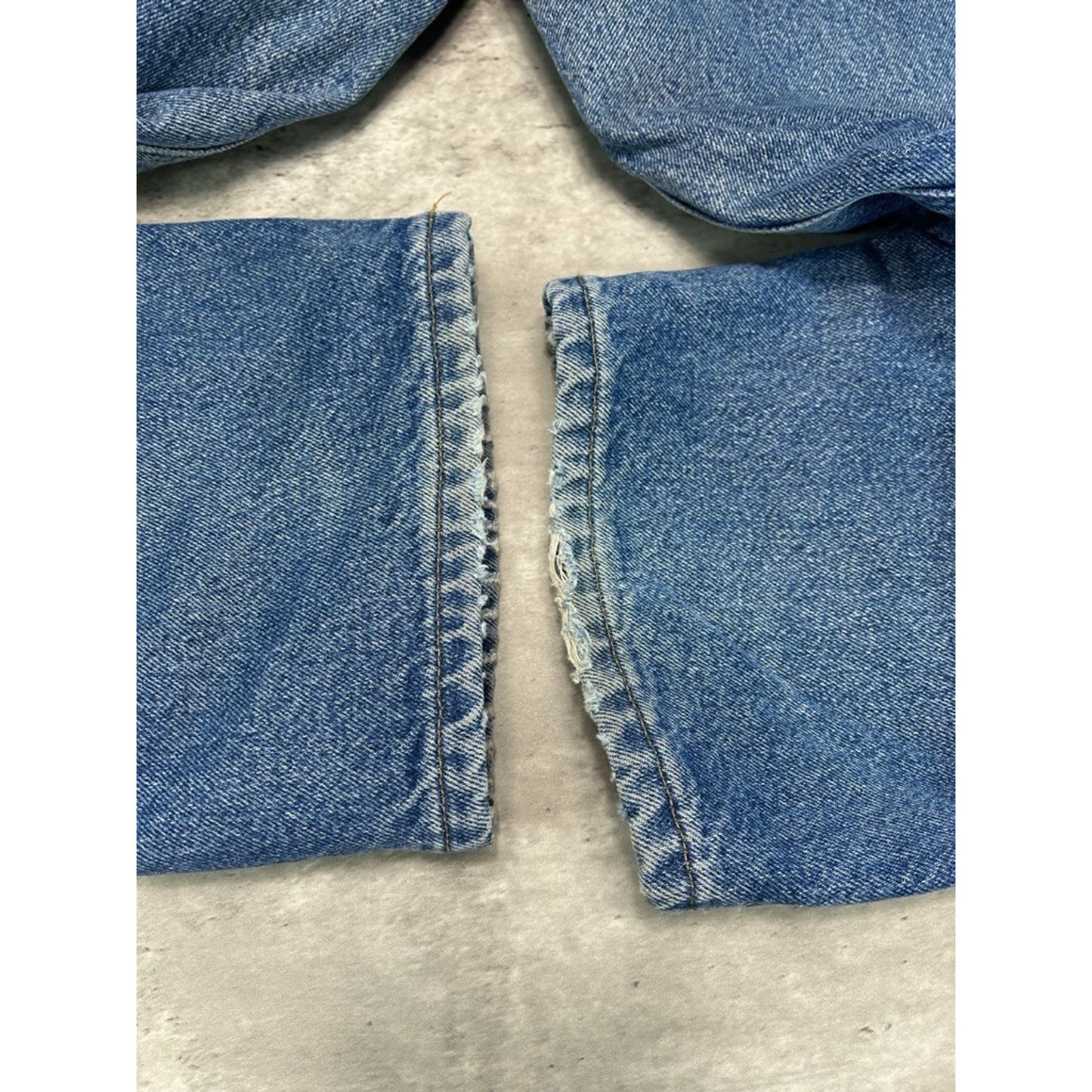 Vintage Carhartt Plaid Lined Medium Wash Workwear Denim Pants Size 34 Blue