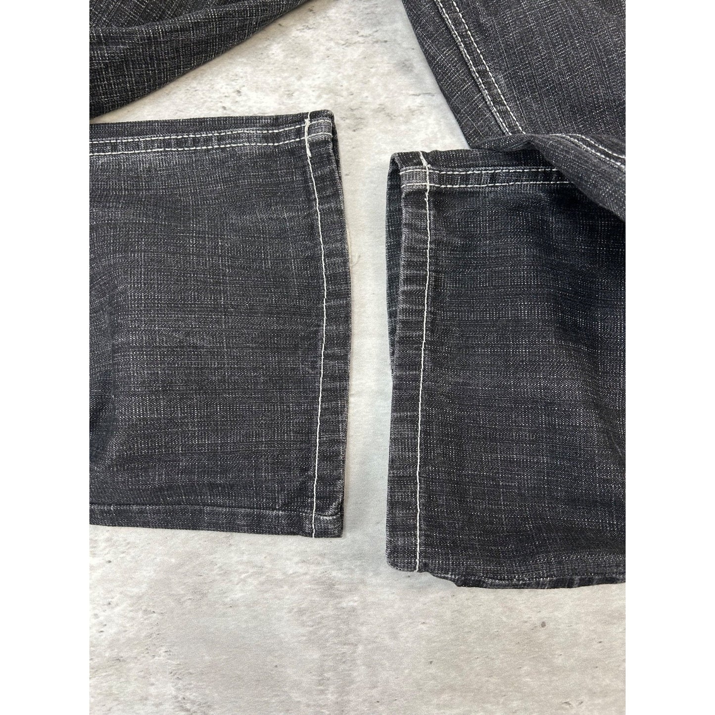 Vintage Y2K 5ive Jungle Black Wash Denim Embroidered Pocket Pants Size 33