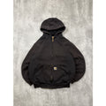 Vintage Carhartt Thermal Lined Full Zip Embroidered Patch Sweatshirt Size Large