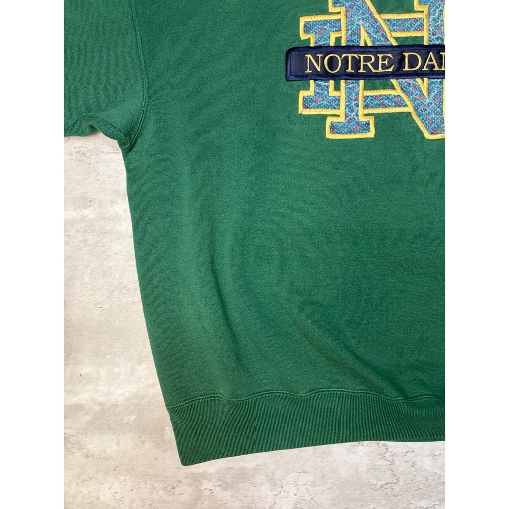 Vintage Notre Dame Fighting Irish NCAA Embroidered Logo Sweatshirt Size XL