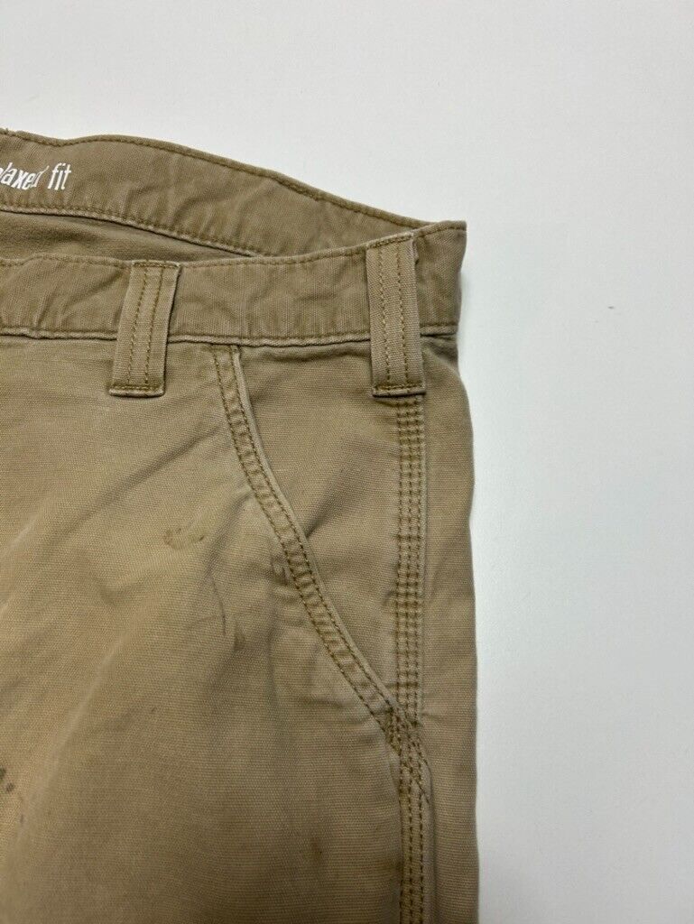 Carhartt Relaxed Fit Canvas Workwear 5 Pocket Pants Size 36 Beige