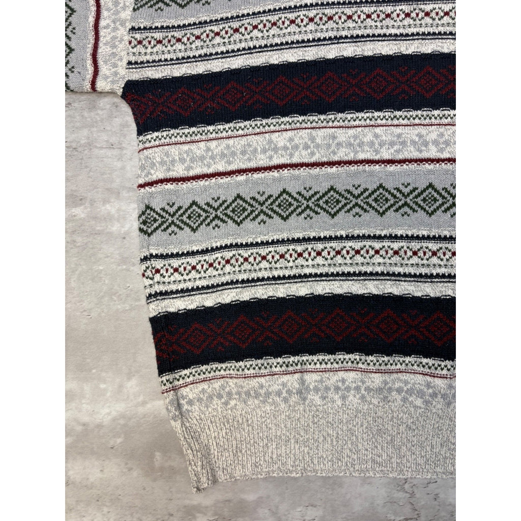 Vintage Croft & Barrow Abstract Striped Pullover Knit Sweater Size Large
