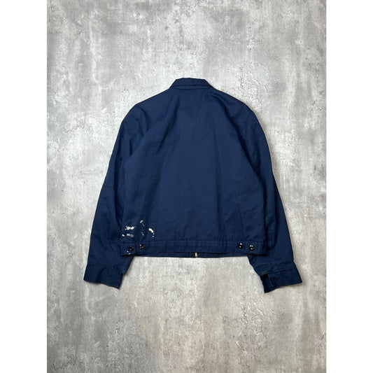 Vintage 1970s/1980s Insulated Cropped Canvas Work Jacket Size Medium Blue