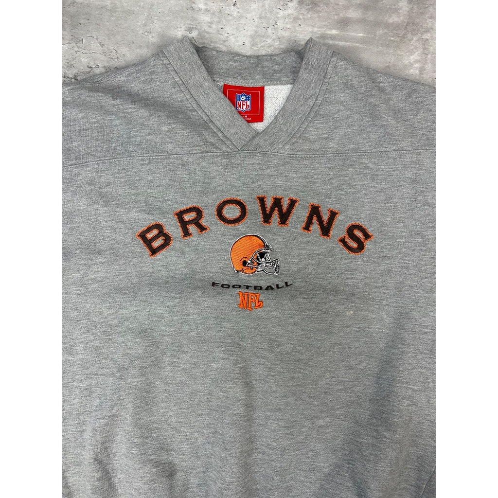 Vintage Cleveland Browns NFL Embroidered Spellout Sweatshirt Size Medium