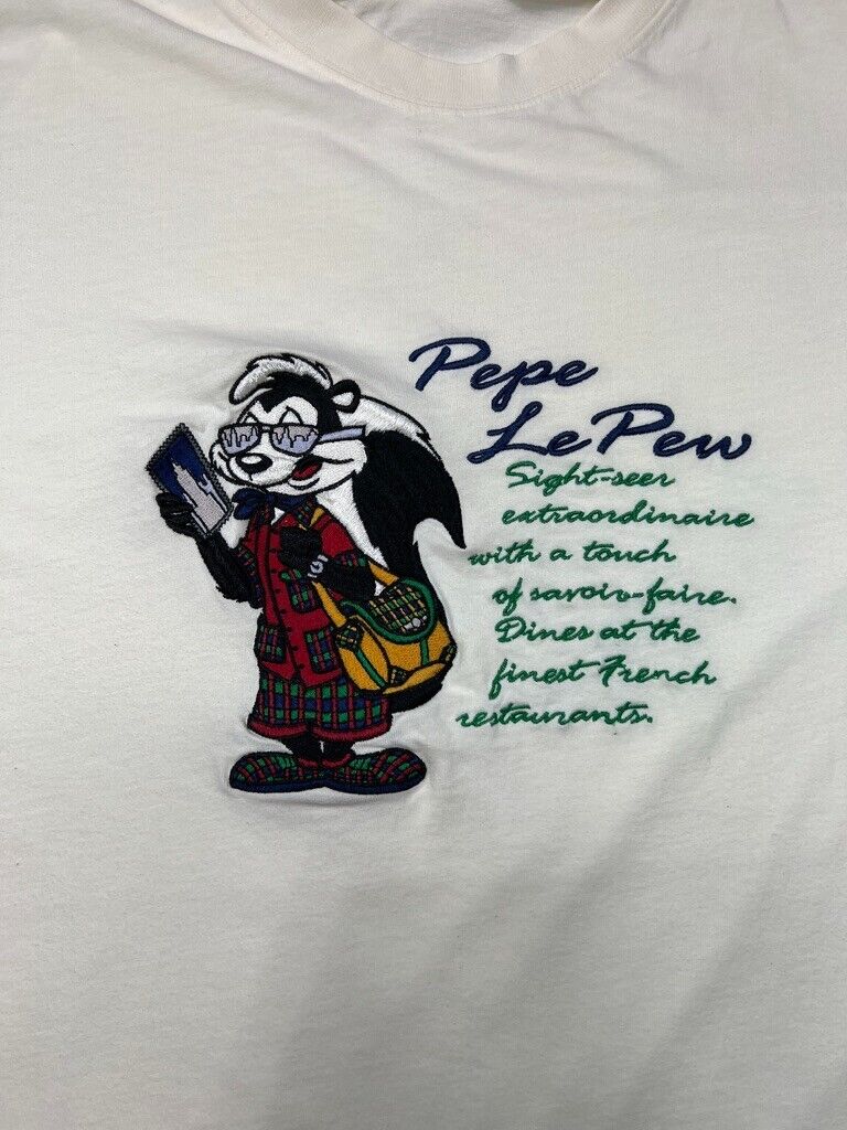 Vintage 1994 Looney Tunes Pepe Le Pew Cartoon Character T-Shirt Size XL 90s