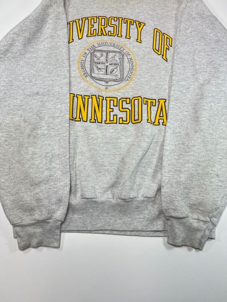 Vintage 90s University of Minnesota NCAA Spellout Crest Graphic Sweatshirt Sz XL