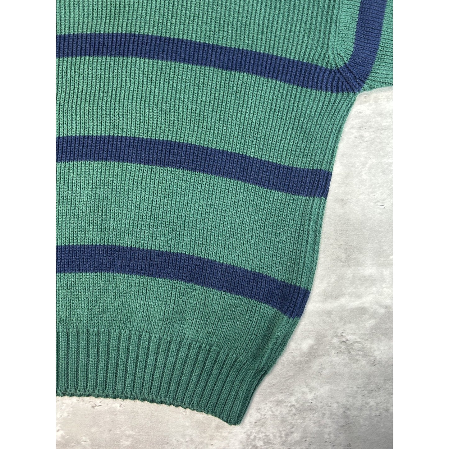 Vintage 90s Eddie Bauer Striped Pullover Ribbed Knit Sweater Size Large