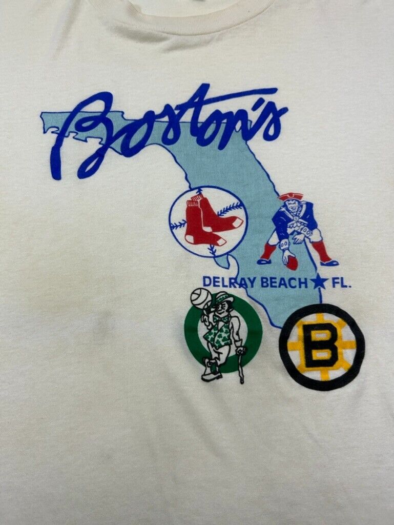 Vintage 80s/90s Boston's Sports Teams GraphicT-Shirt Size Large White