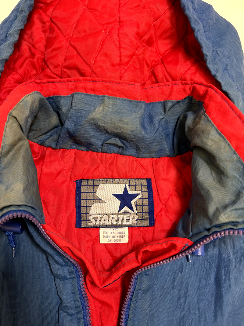 Vintage 80s Oshawa Generals OHL Starter 1/2 Zip Insulated Jacket Size Large