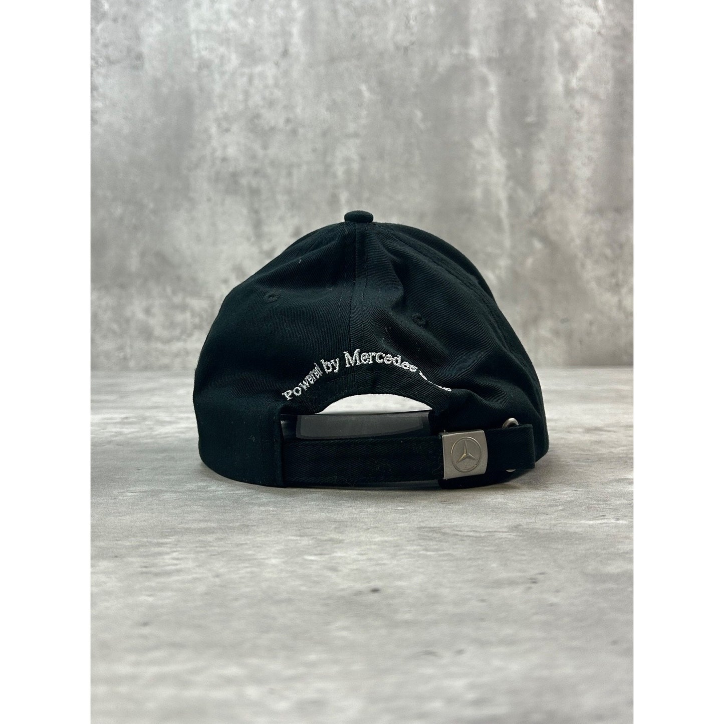 Mercedes Benz Embroidered Spellout Logo Strapback Hat OSFA