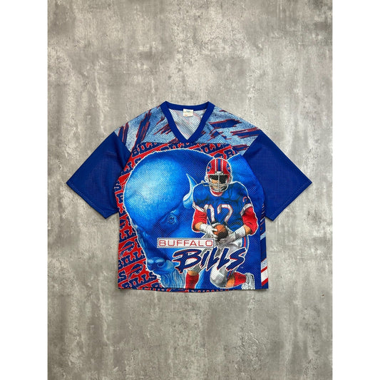 Vintage 90s Buffalo Bills NFL CCM Maska All Over Print Football Jersey Size XL