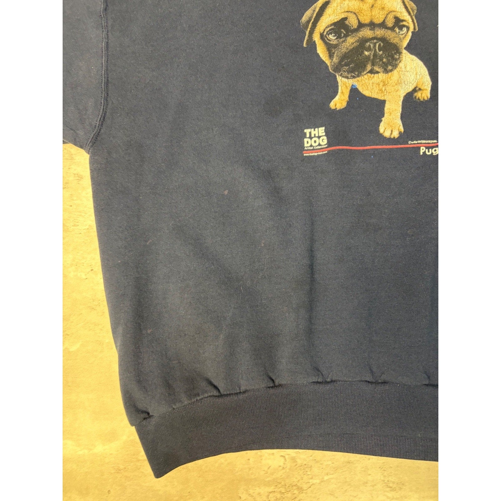 Vintage What's Up Dawg Pug Dog Graphic Animal Sweatshirt Size