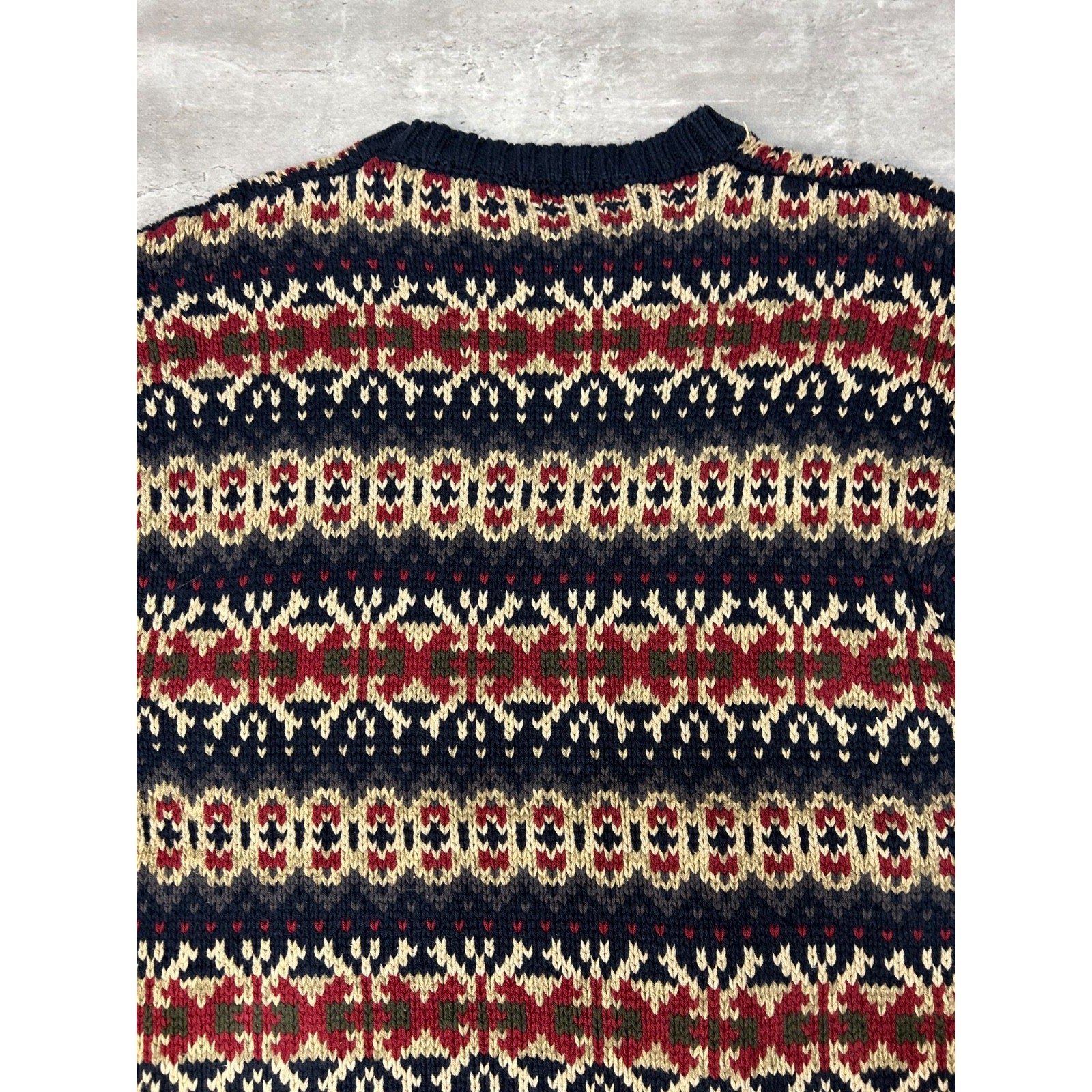 Vintage Eddie Bauer Abstract Striped Pullover Knit Sweater Size XL