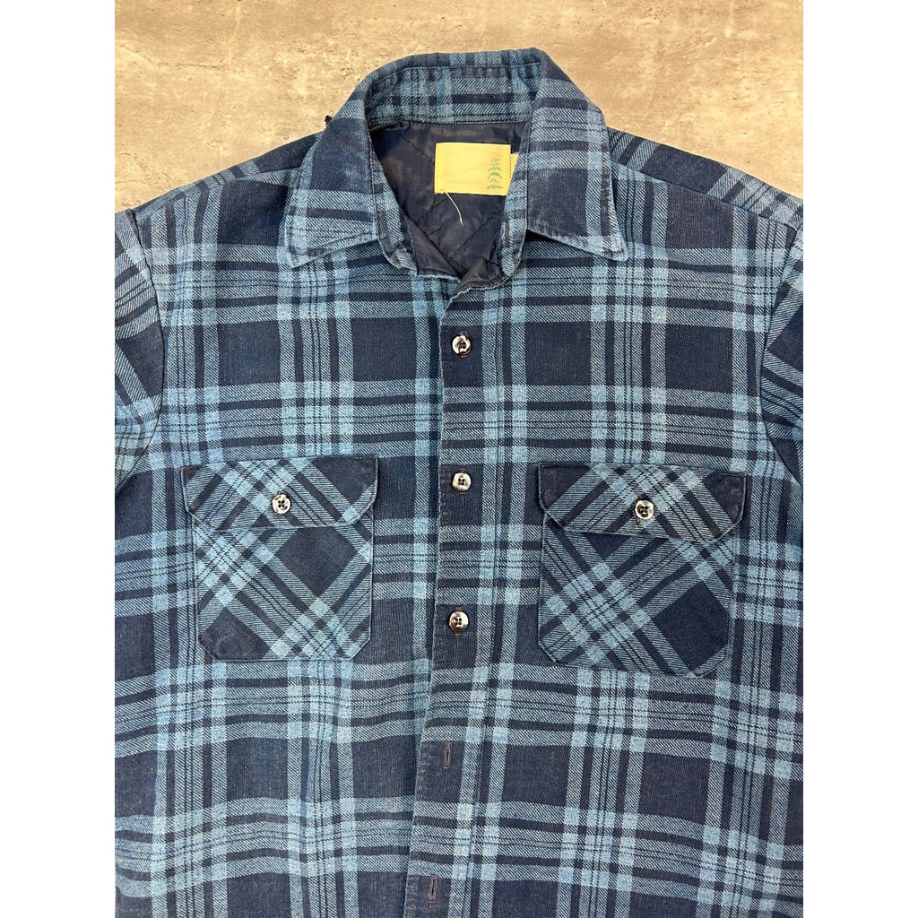 Vintage 80s/90s Insulated Plaid Long Sleeve Button Up Shirt Size Medium