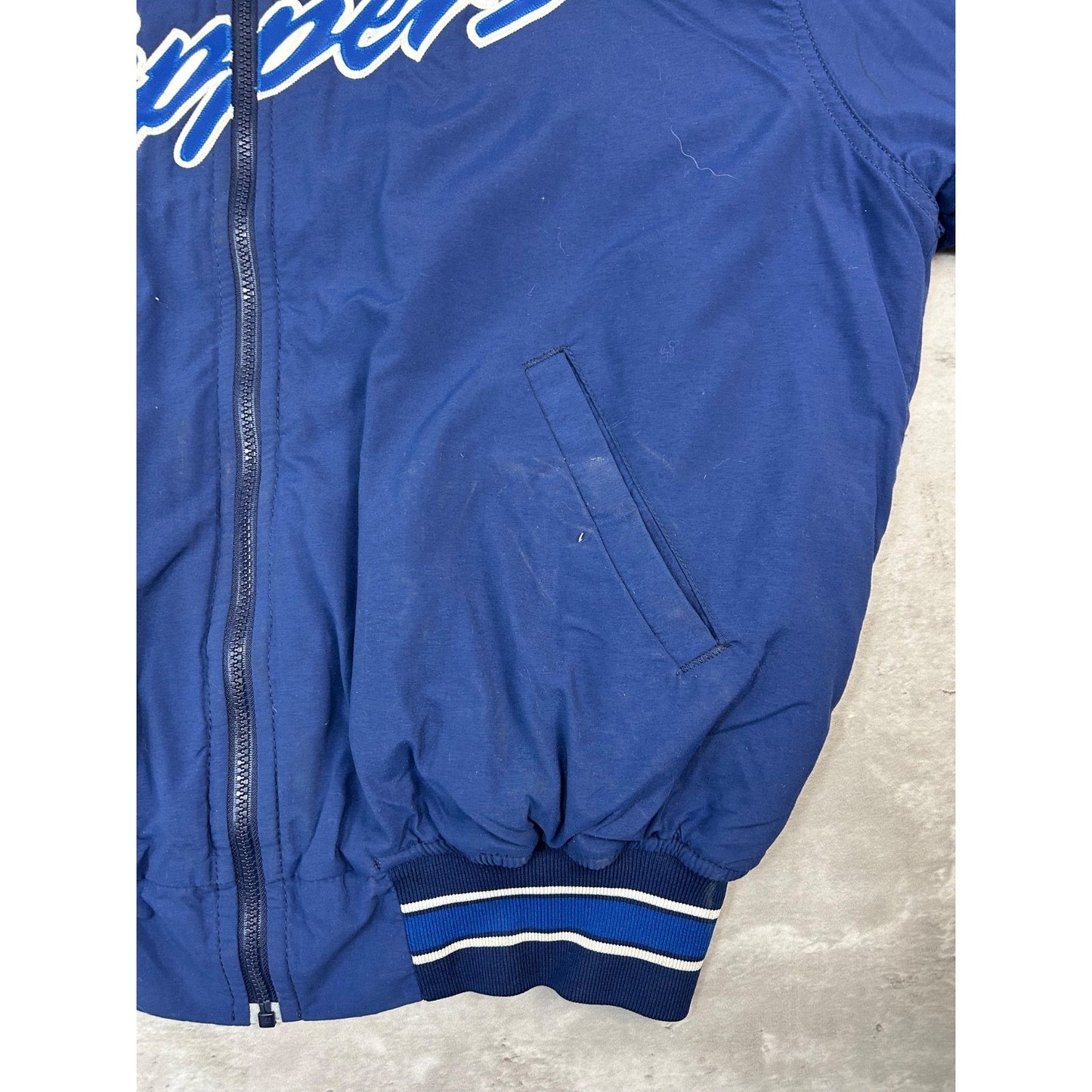 Vintage 90s Columbus Clippers MiLB Stitched Baseball Bomber Jacket Size Large