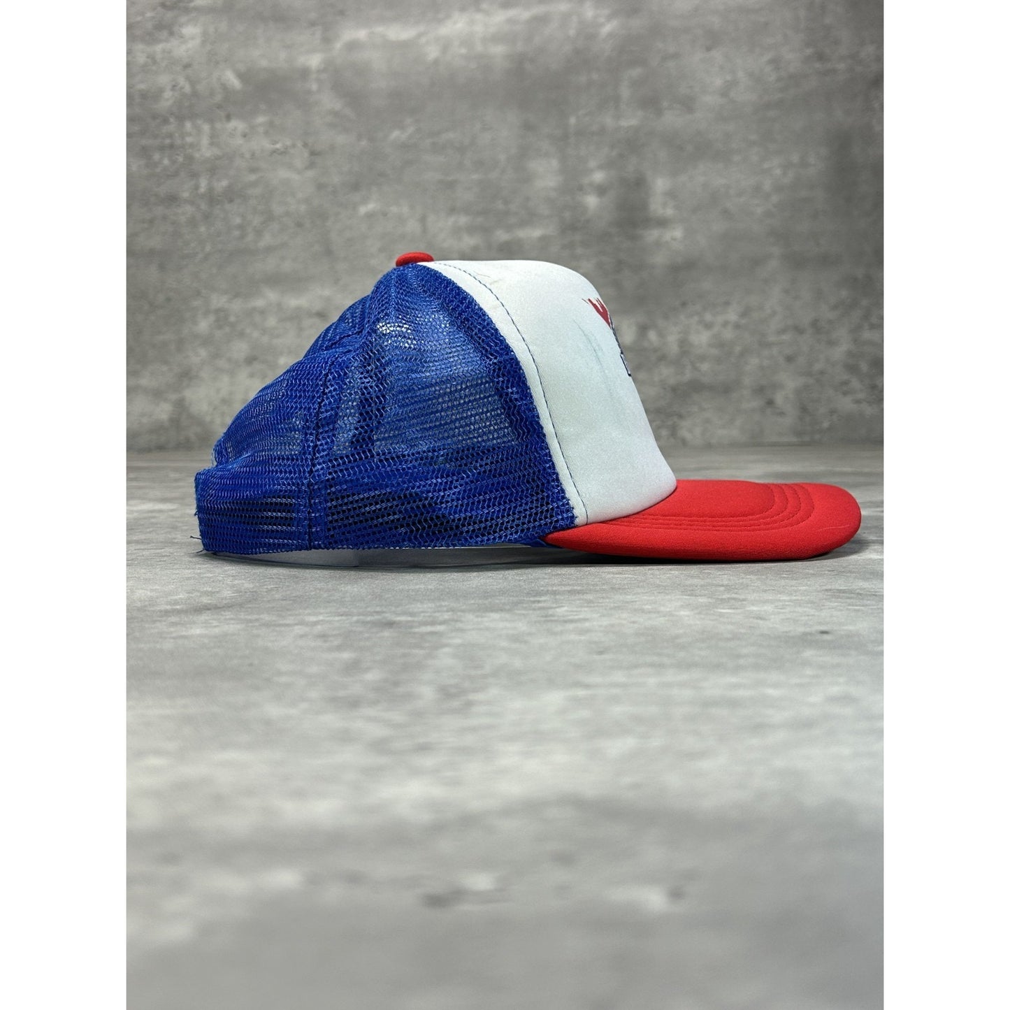 Vintage 90s Pabst Blue Ribbon Beer Promo Graphic Trucker Snapback Hat OSFA