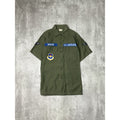 Vintage 1960s US Air Force OG 107 Military Short Sleeve Button Up Shirt Medium