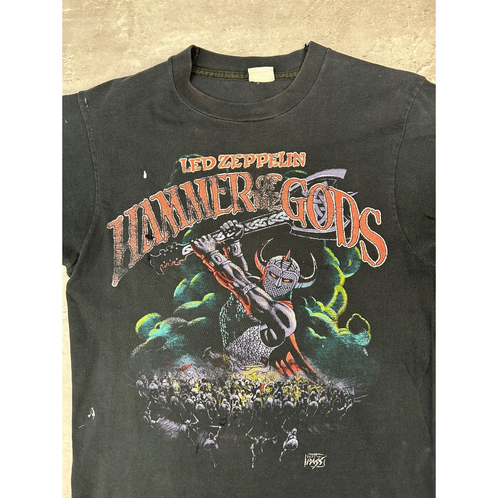 Vintage 90s Led Zeppelin Hammer Of The Gods Rock Music Band T-Shirt Size Medium