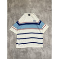 Vintage Y2K South Pole Striped Embroidered Logo Knit T-Shirt Size Large