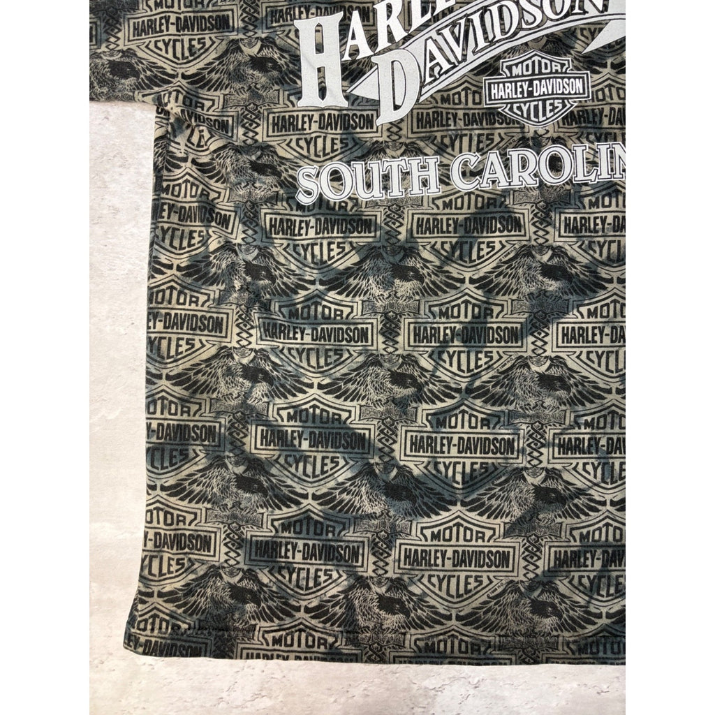 Vintage 1999 Harley Davidson Classic Logo All Over Print T-Shirt Size Large