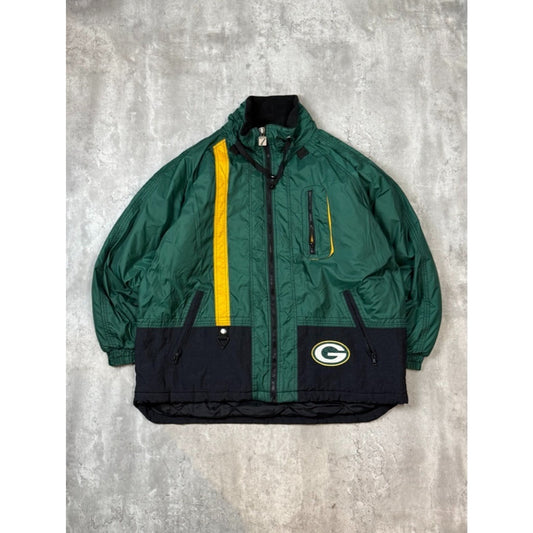 Vintage 90s Green Bay Packers NFL Logo 7 Embroidered Full Zip Jacket Size XL