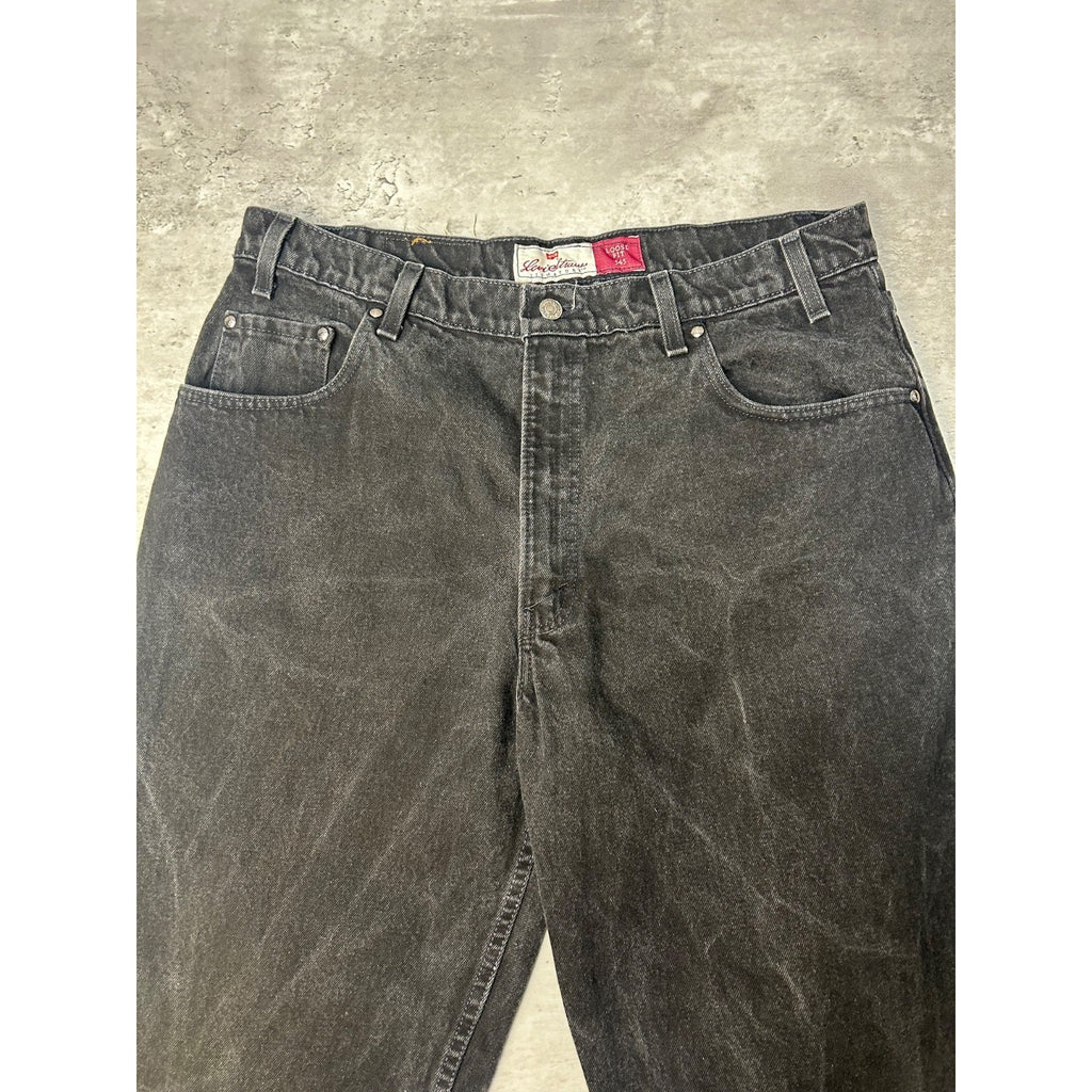 Vintage Levis 545 Brown Tab Loose Fit Black Denim Pants Size 36