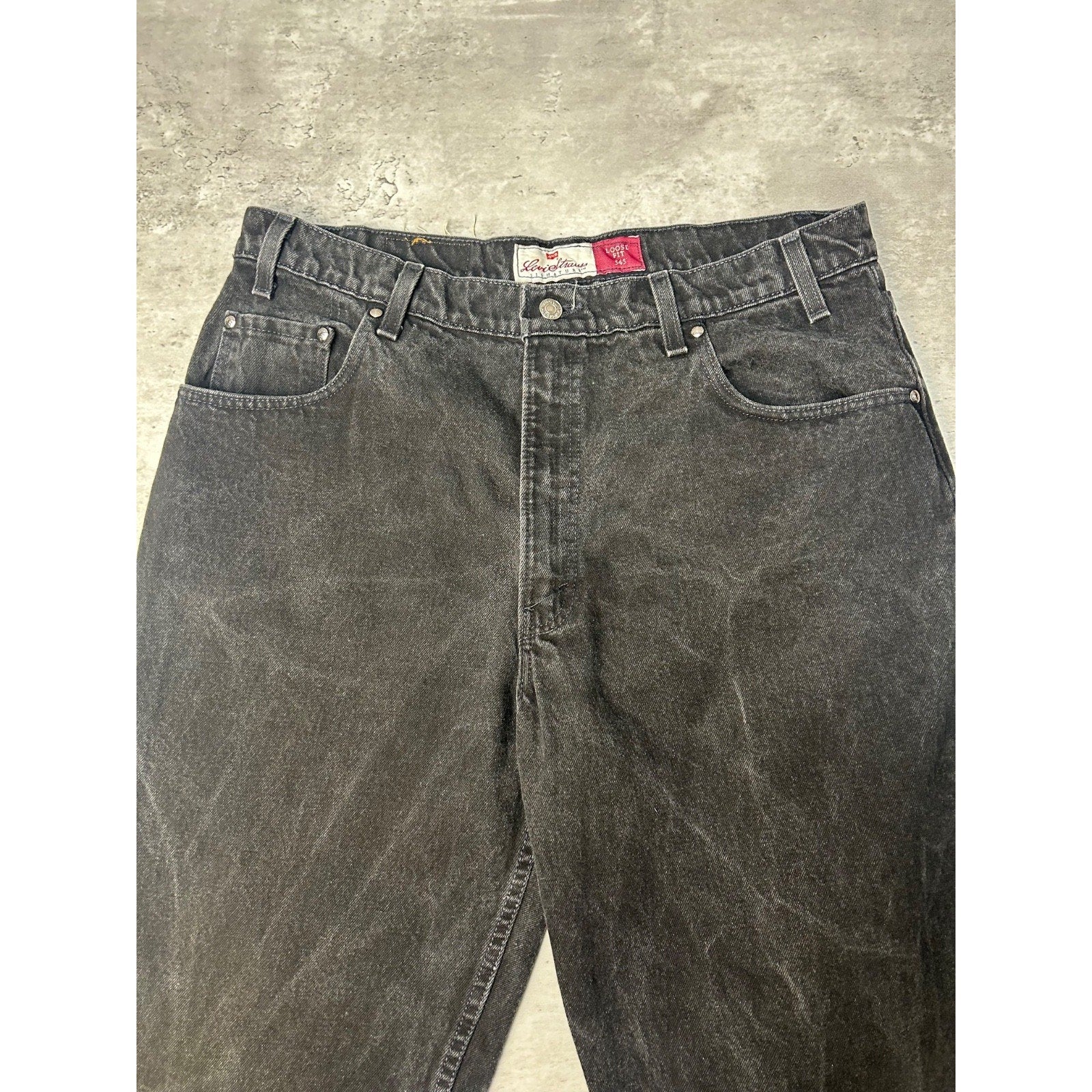 Vintage Levis 545 Brown Tab Loose Fit Black Denim Pants Size 36
