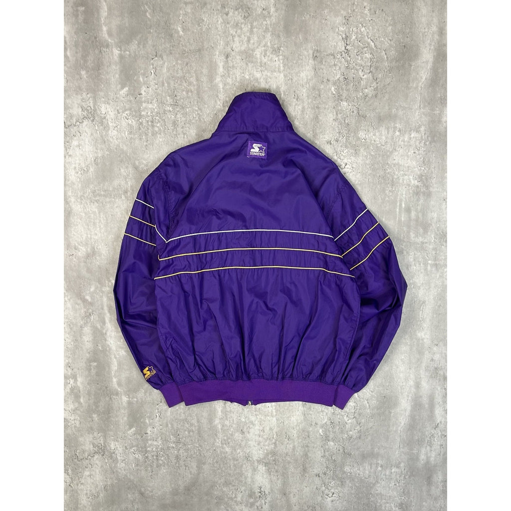 Vintage 80s Los Angeles Lakers NBA Nylon Starter Windbreaker Jacket Size Medium