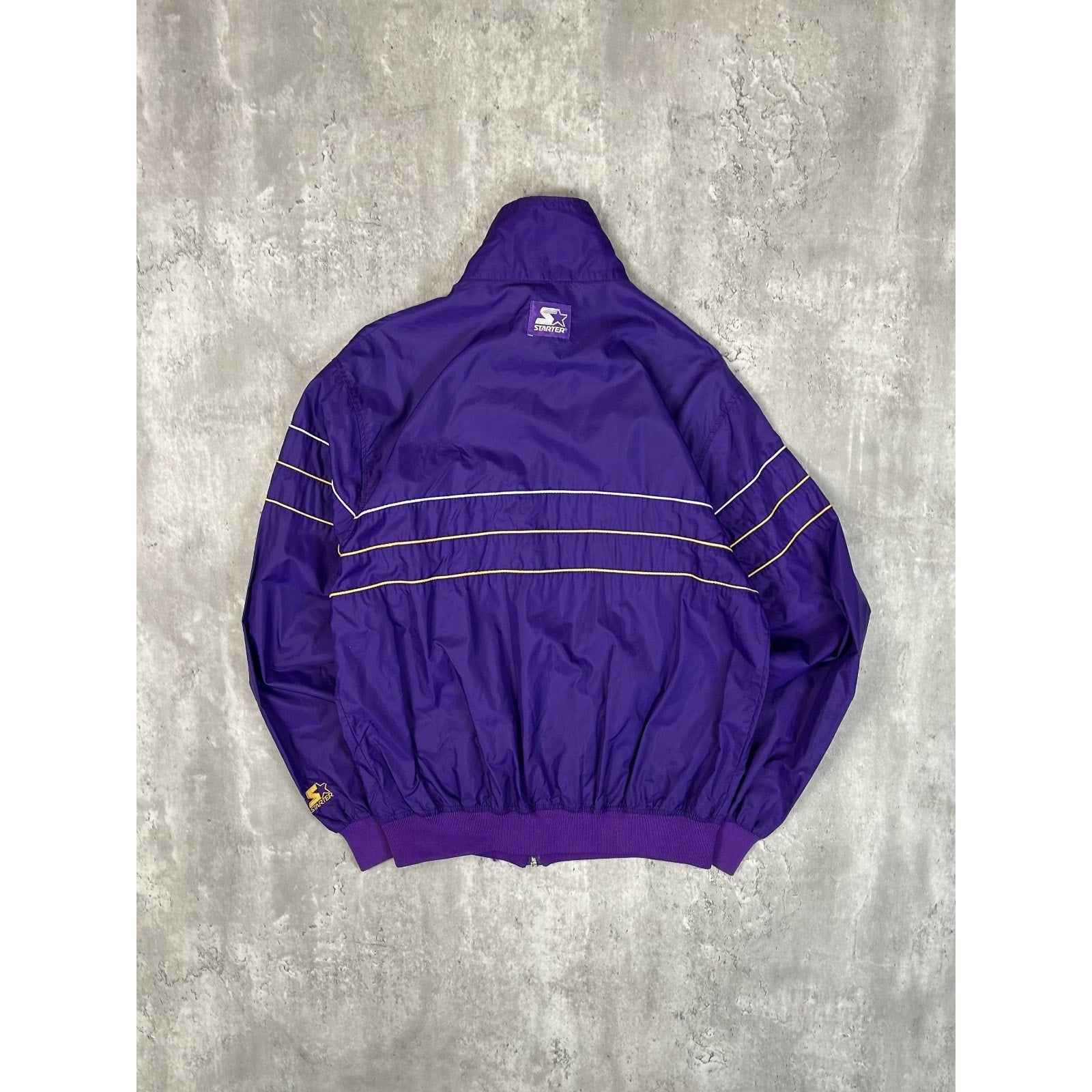 Vintage 80s Los Angeles Lakers NBA Nylon Starter Windbreaker Jacket Size Medium