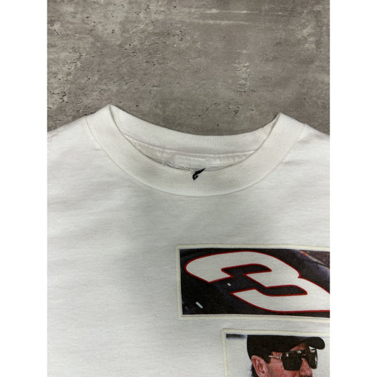 Vintage Dale Earnhardt #3 Nascar Graphic Long Sleeve T-Shirt Size Medium White