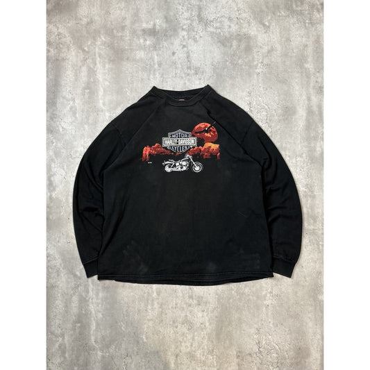 Vintage Harley Davidson Classic Logo Motorcycle Long Sleeve T-Shirt Size XL