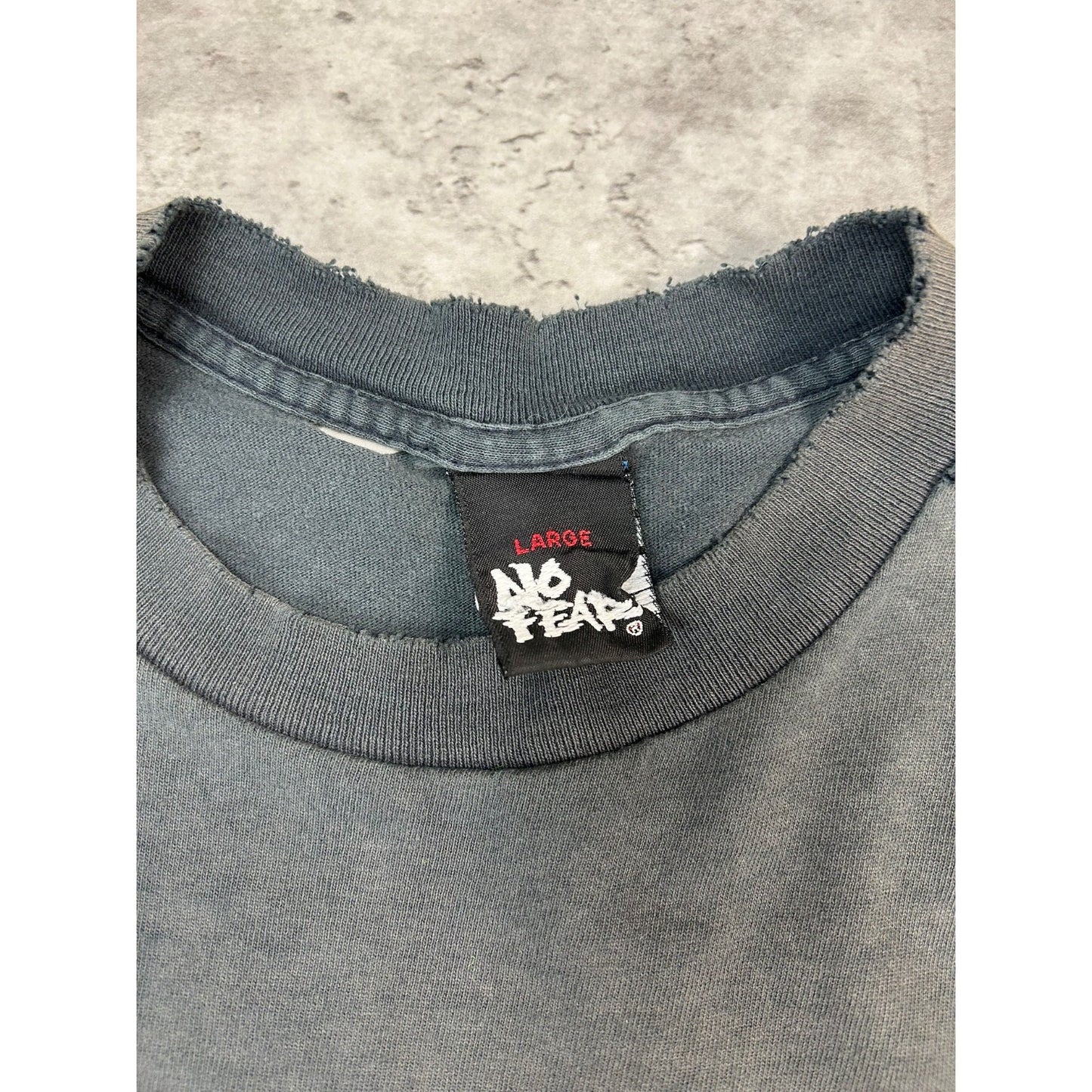 Vintage Y2K No Fear Life Isn't Winning Graphic Slogan T-Shirt Size Large Black