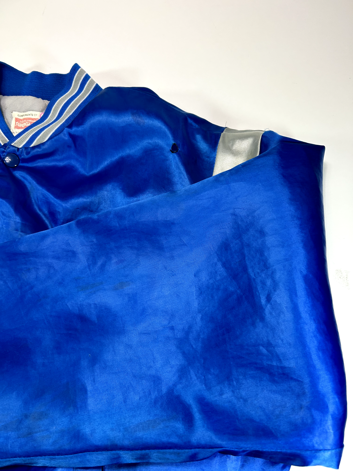 Vintage 80s Detroit Lions NFL Satin Varsity Bomber Football Jacket Size Large