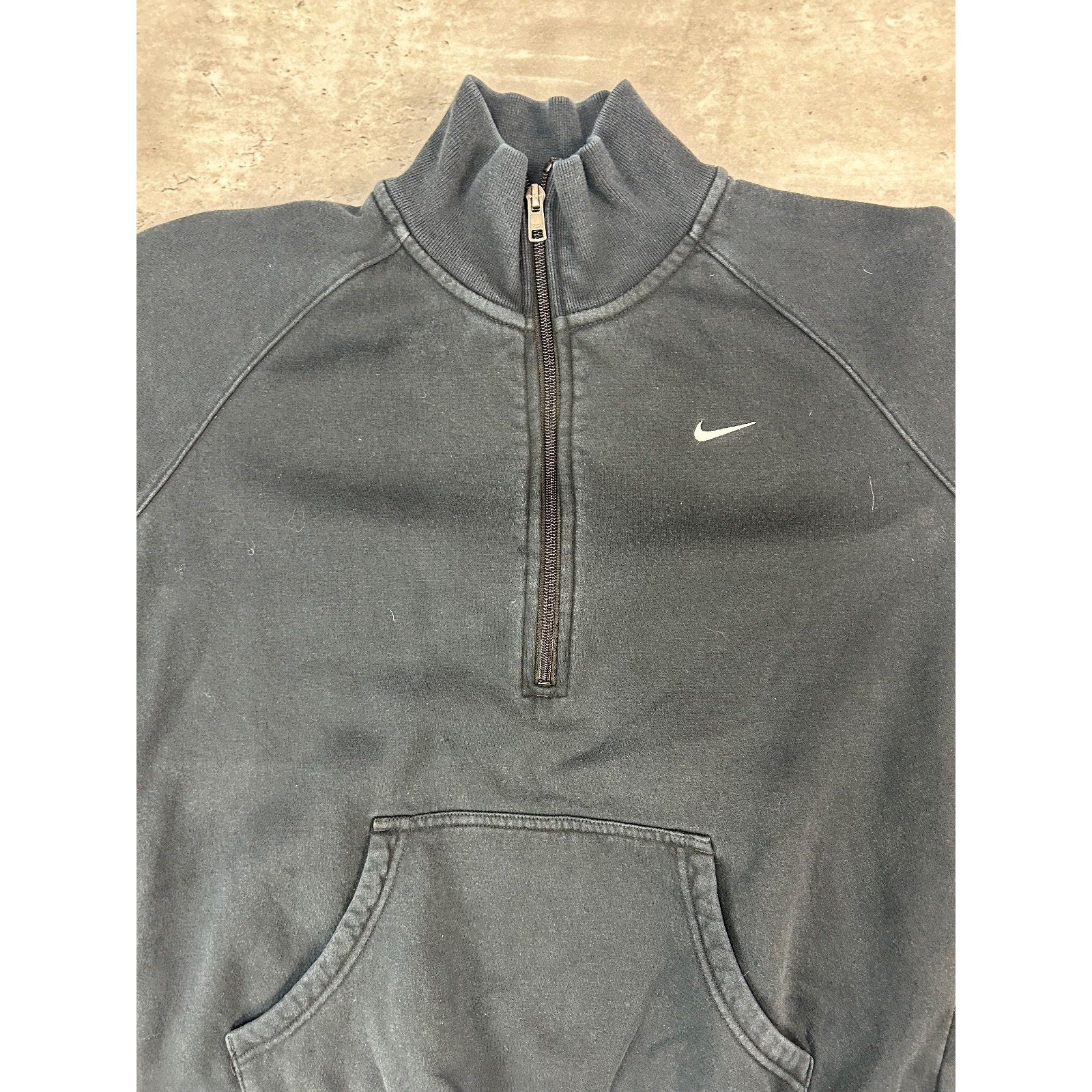 Vintage 2000s Nike Embroidered Mini Swoosh 1/4 Zip Crewneck Sweatshirt YOUTH XL
