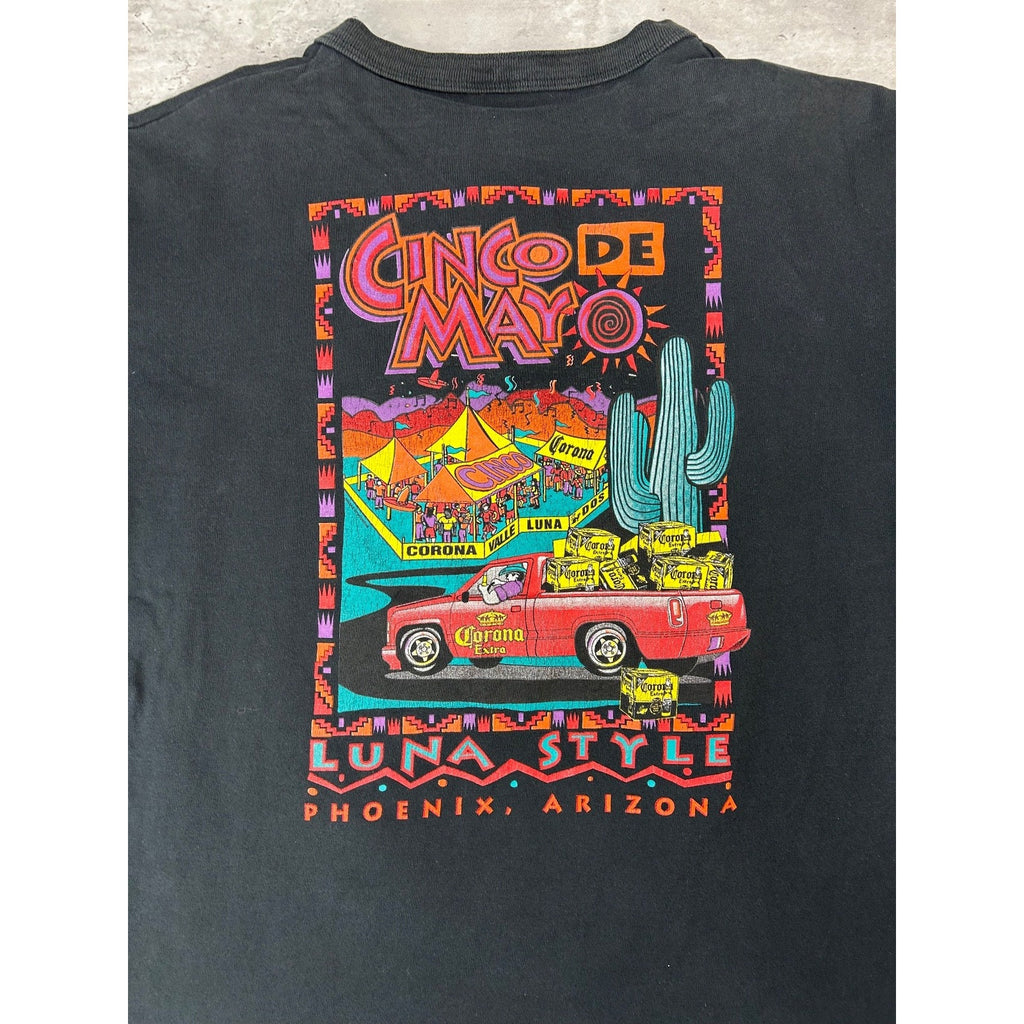 Vintage 90s Cinco De Mayo Arizan 1/4 Graphic Destination T-Shirt Size Large